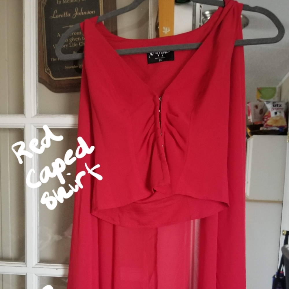 Red caped shirt